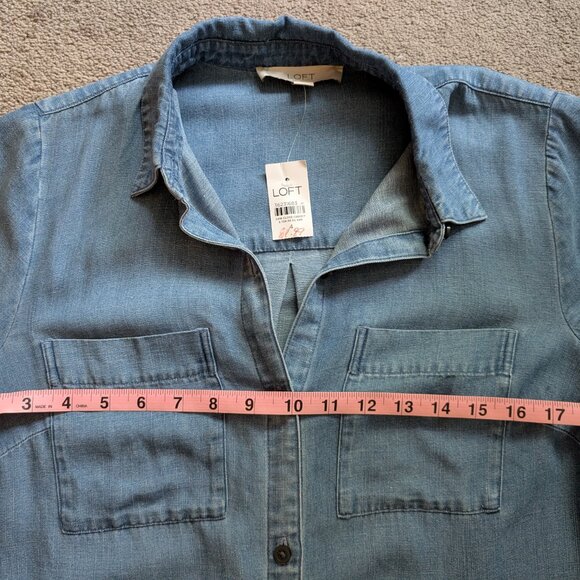 NWT Loft Maxi Chambray Dress - Picture 3 of 5